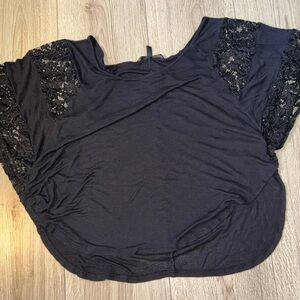 Victoria’s Secret Black Lace short Sleeve Women's Top shirt